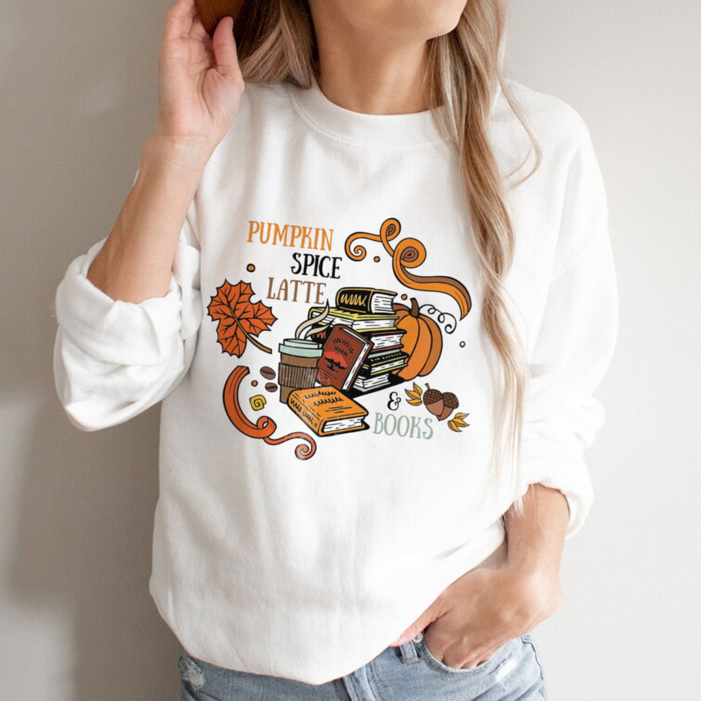 Oversized Latte and Books Sweatshirt