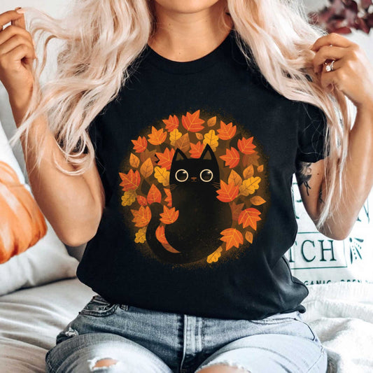 Black Maple Cat T-shirt