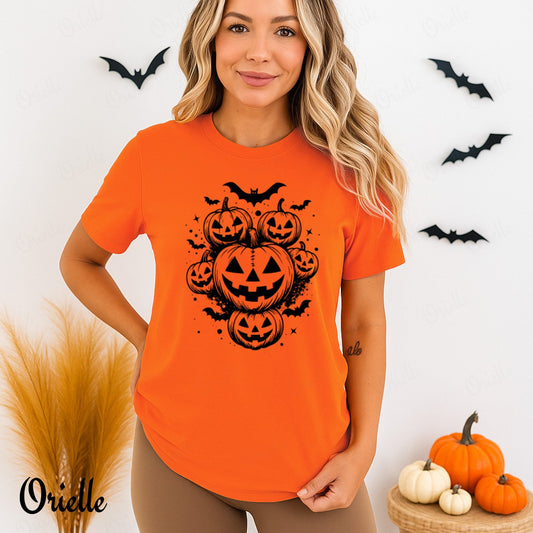Relaxed Fit Halloween Pumpkin T-shirt