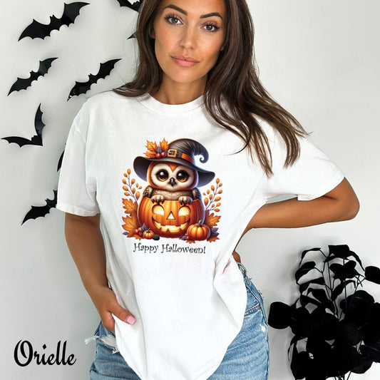 Relaxed Fit Halloween Owl T-shirt